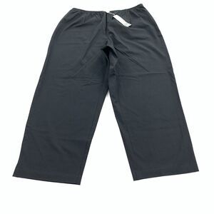 NWT $168 Eileen Fisher Slim Ankle Pant Size 1X Plus Black Side Zip Elastic Waist